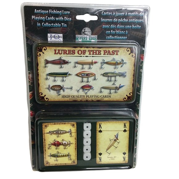 Rivers Edge Playing Cards And Dice Lures Of The Past Antique Lure Pictures New - Picture 1 of 12